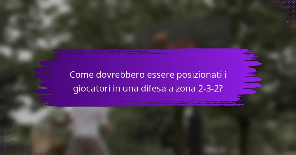 Come dovrebbero essere posizionati i giocatori in una difesa a zona 2-3-2?