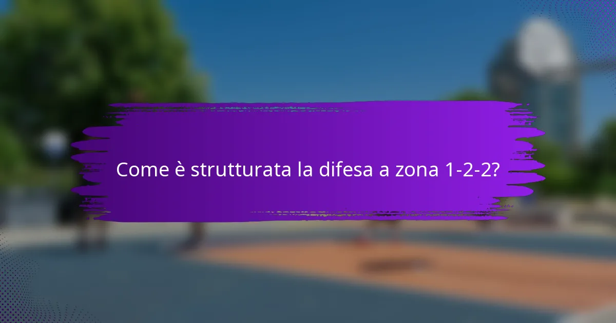 Come è strutturata la difesa a zona 1-2-2?