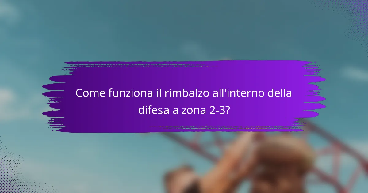Come funziona il rimbalzo all'interno della difesa a zona 2-3?