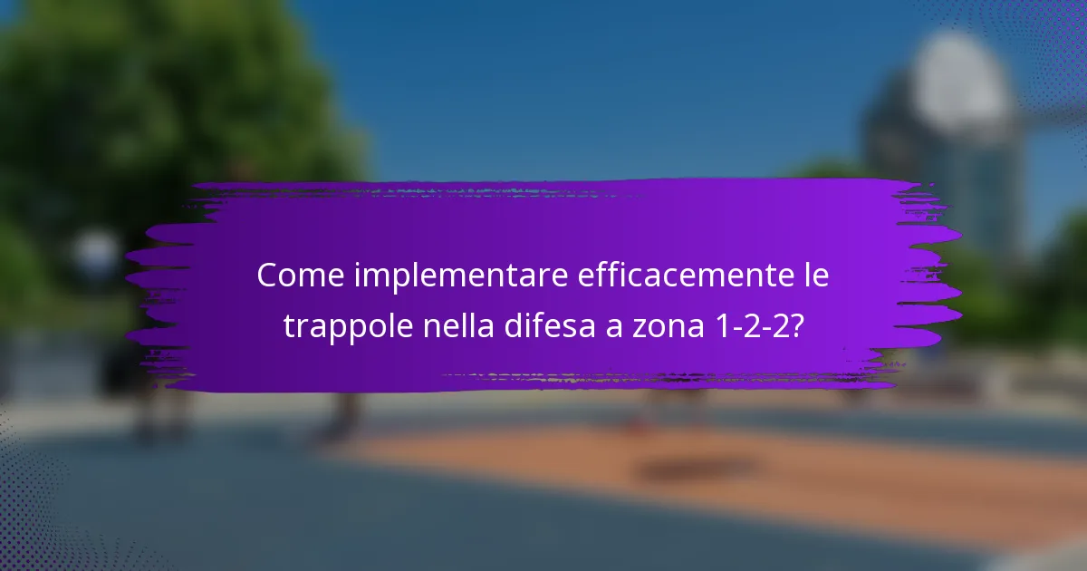 Come implementare efficacemente le trappole nella difesa a zona 1-2-2?