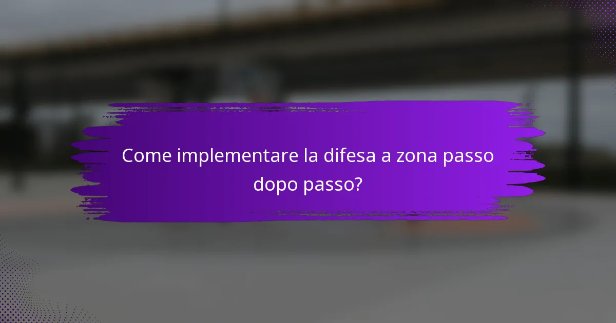 Come implementare la difesa a zona passo dopo passo?