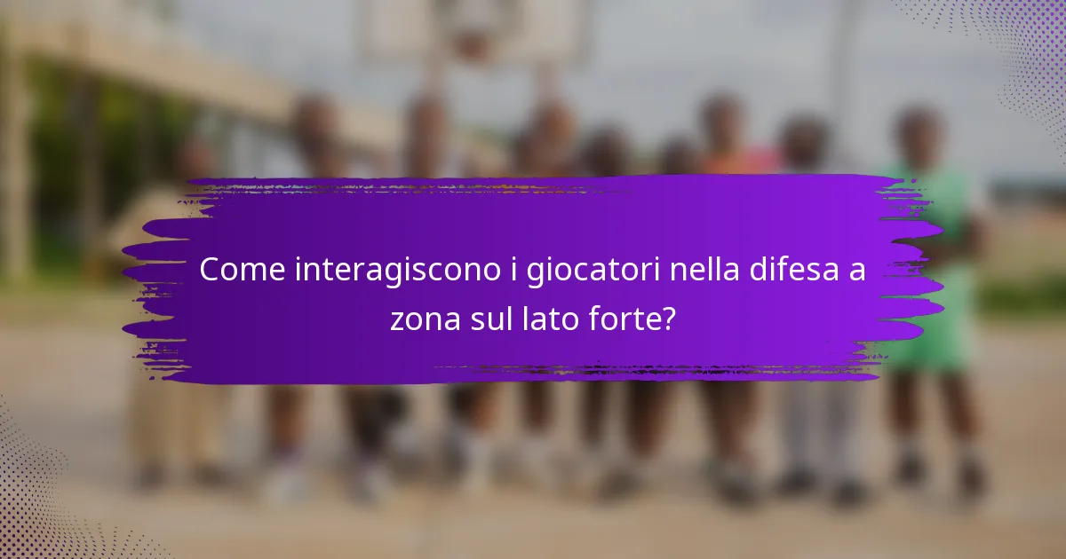 Come interagiscono i giocatori nella difesa a zona sul lato forte?