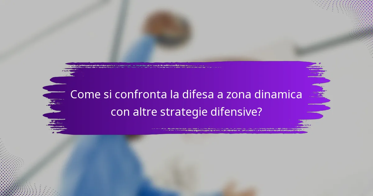 Come si confronta la difesa a zona dinamica con altre strategie difensive?