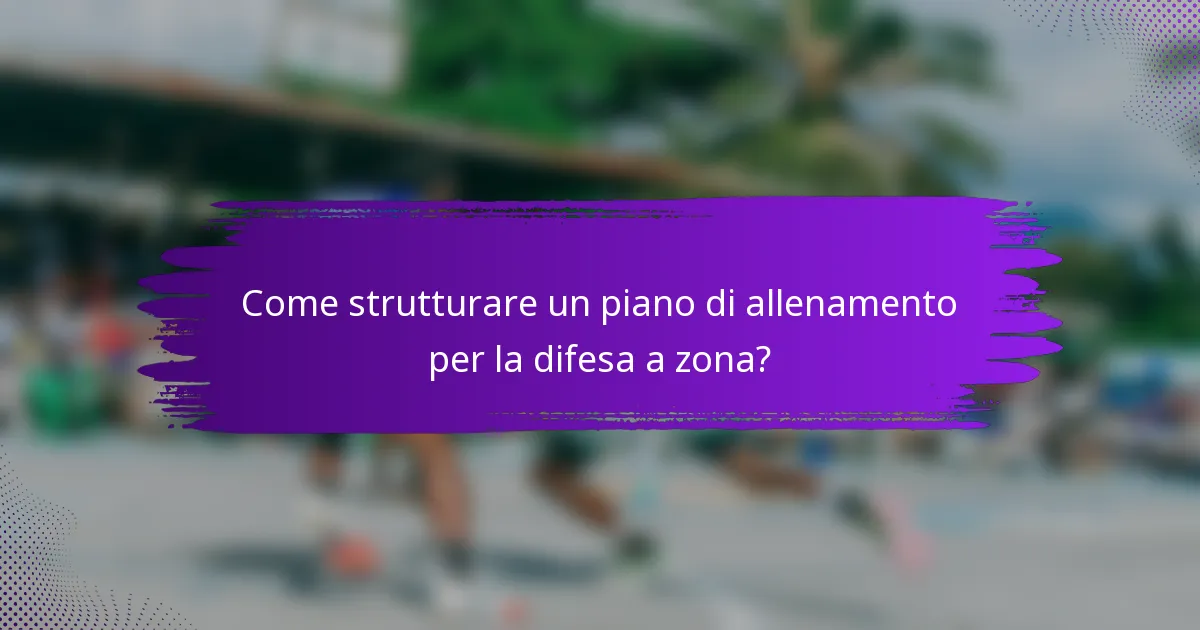 Come strutturare un piano di allenamento per la difesa a zona?