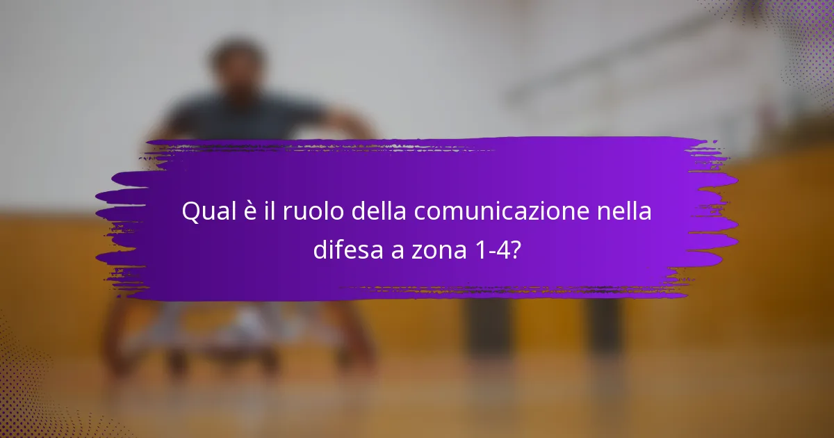 Qual è il ruolo della comunicazione nella difesa a zona 1-4?