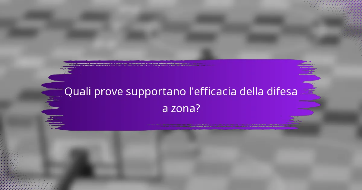 Quali prove supportano l'efficacia della difesa a zona?