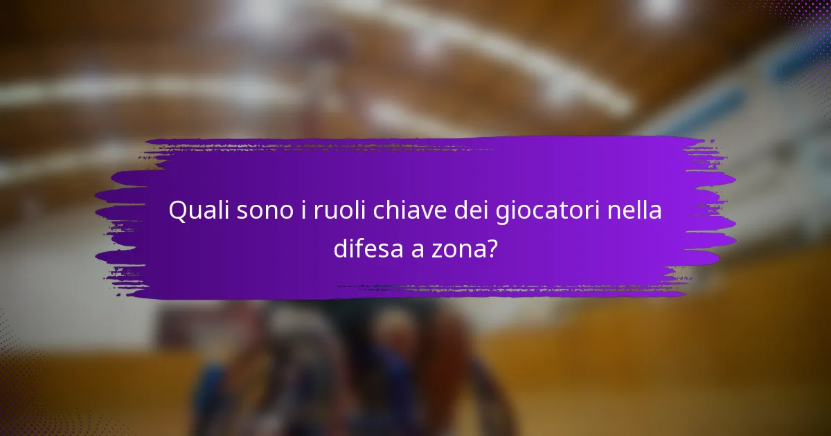 Quali sono i ruoli chiave dei giocatori nella difesa a zona?