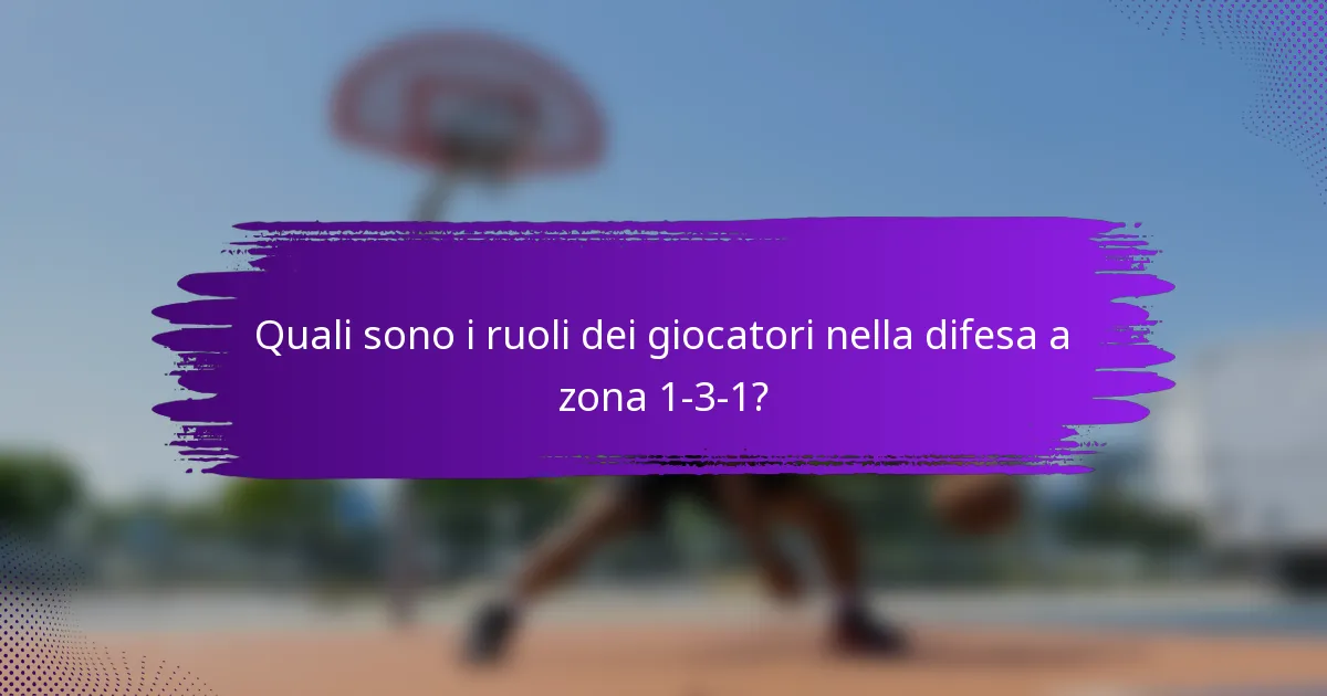 Quali sono i ruoli dei giocatori nella difesa a zona 1-3-1?