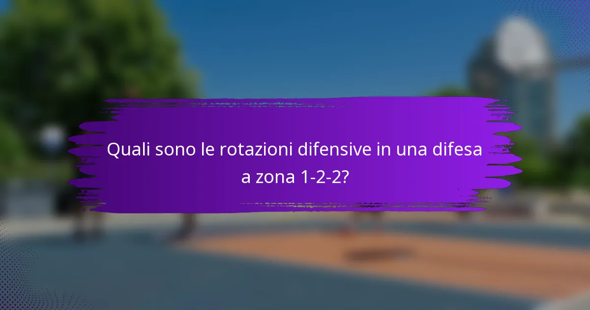 Quali sono le rotazioni difensive in una difesa a zona 1-2-2?