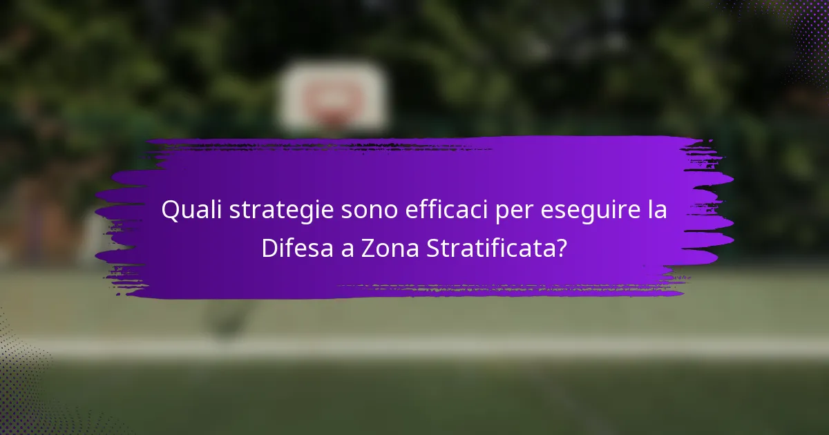 Quali strategie sono efficaci per eseguire la Difesa a Zona Stratificata?